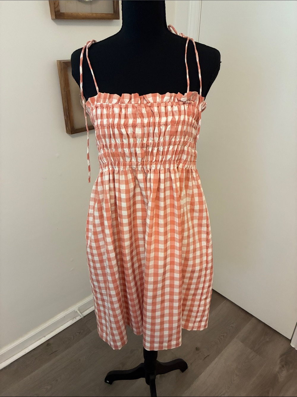 The Impeccable Pig Pink Gingham Dress M